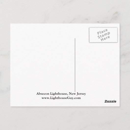 Absecon Lighthouse, Briefkaart New Jersey (Achterkant)