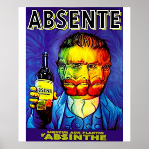 Absente Absinthe Van Gogh Parody Vintage Poster