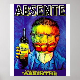 Absente Absinthe Van Gogh Parody Vintage Poster