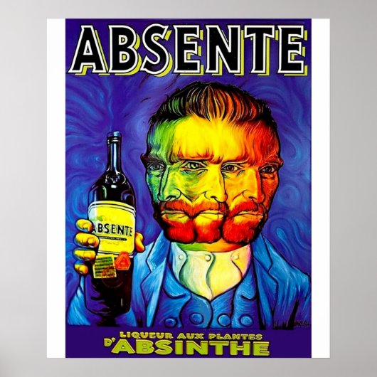 Absente Absinthe Van Gogh Parody Vintage Poster (Voorkant)