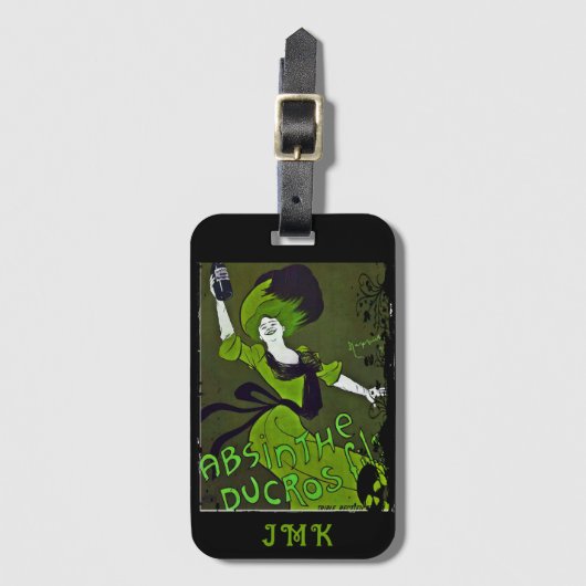 Absint in groen gepersonaliseerd bagagelabel (Voorkant (verticaal))