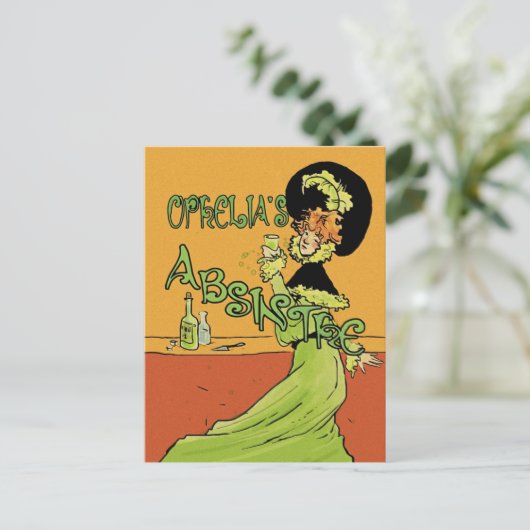 Absinthe 1890s Style Briefkaart (Staand voorkant)