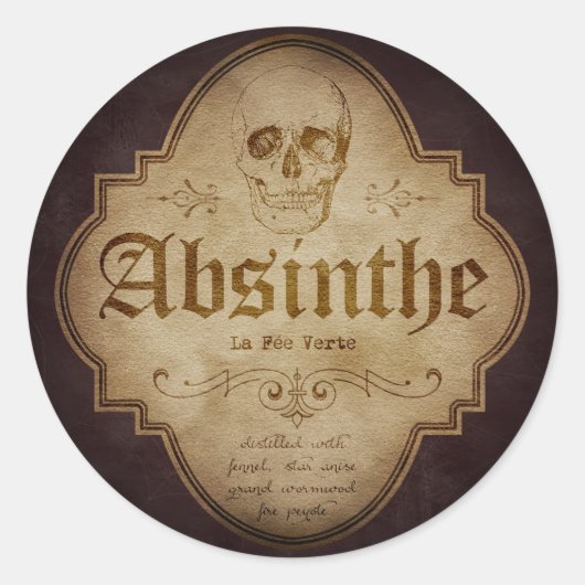 Absinthe Apothecary Ronde Sticker (Voorkant)