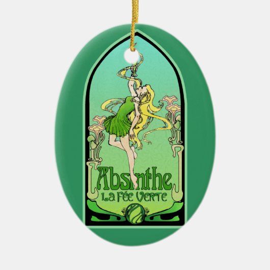 Absinthe Art Nouveau Keramisch Ornament (Voorkant)