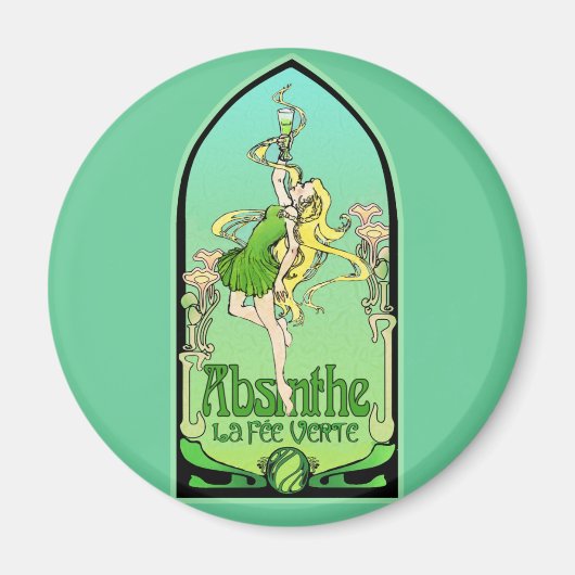 Absinthe Art Nouveau Magneet (Voorkant)
