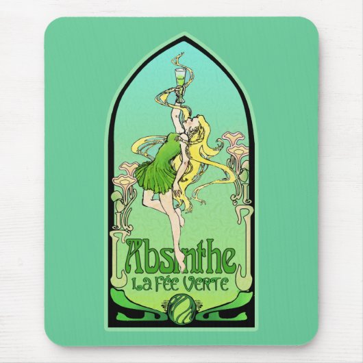 Absinthe Art Nouveau Muismat (Voorkant)