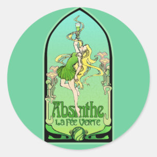 Absinthe Art Nouveau Ronde Sticker