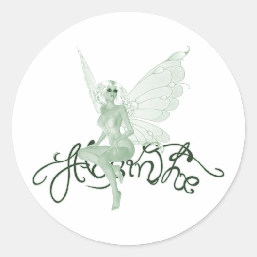 Absinthe Art Signature Green Fairy - Absinthe Ronde Sticker (Voorkant)