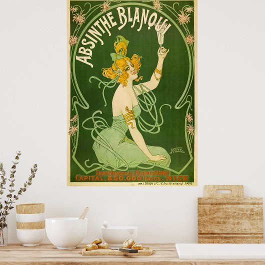  Absinthe Blanqui Advertisement Poster (Keuken)