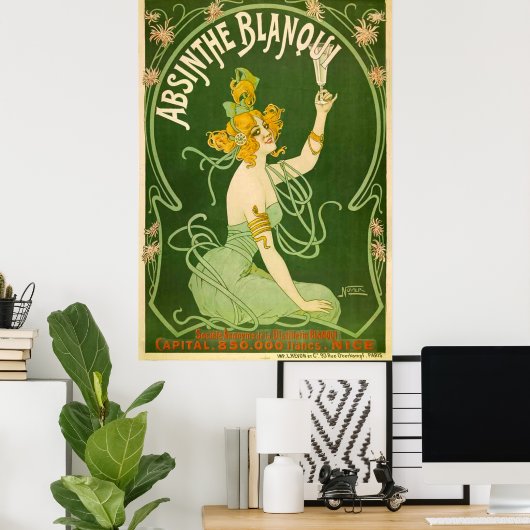  Absinthe Blanqui Advertisement Poster (Thuiskantoor)