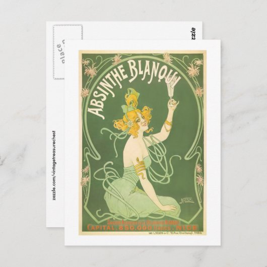 Absinthe Blanqui Nover Fine Art Briefkaart (Voorkant / Achterkant)