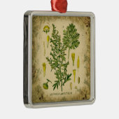 Absinthe Botanische Collage Metalen Ornament (Rechts)