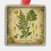 Absinthe Botanische Collage Metalen Ornament (Voorkant)