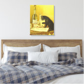 Absinthe Bourgeois en Cat Fine Vintage Poster Canvas Afdruk (Insitu (Slaapkamer))