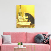 Absinthe Bourgeois en Cat Fine Vintage Poster Canvas Afdruk (Insitu (Woonkamer))