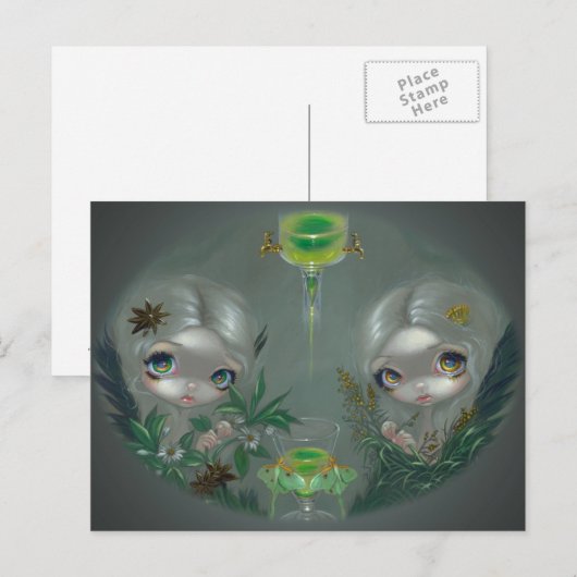 "Absinthe:  Briefkaart Anise and Artemisia" (Voorkant / Achterkant)