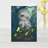 "Absinthe Butterflies" Wenskaart Kaart (Gele Bloem)