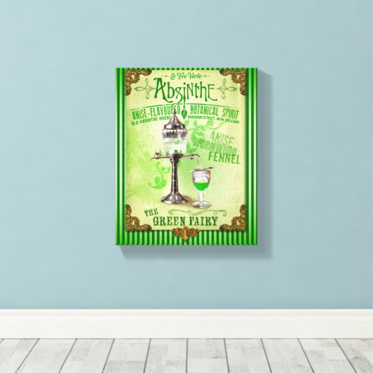 Absinthe "De Groene Fee" Canvas Afdruk (Insitu (Houten vloer))
