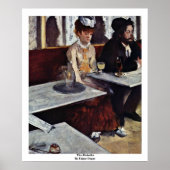 Absinthe door Edgar Degas Poster (Voorkant)