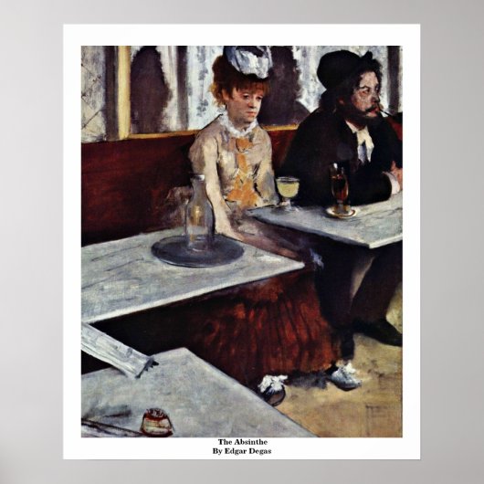 Absinthe door Edgar Degas Poster (Voorkant)