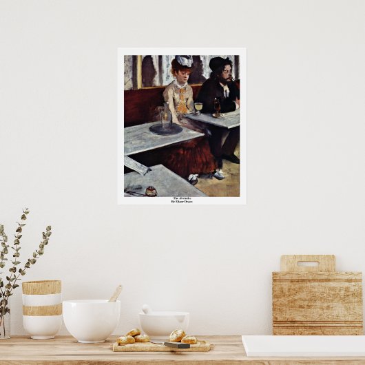Absinthe door Edgar Degas Poster (Keuken)
