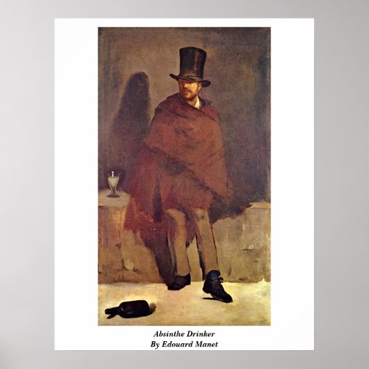 Absinthe Drinker By Edouard Manet Poster (Voorkant)
