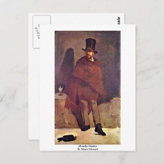 Absinthe Drinker by Manet Edouard Briefkaart (Voorkant / Achterkant)