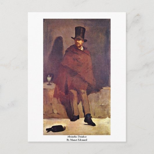 Absinthe Drinker by Manet Edouard Briefkaart (Voorkant)
