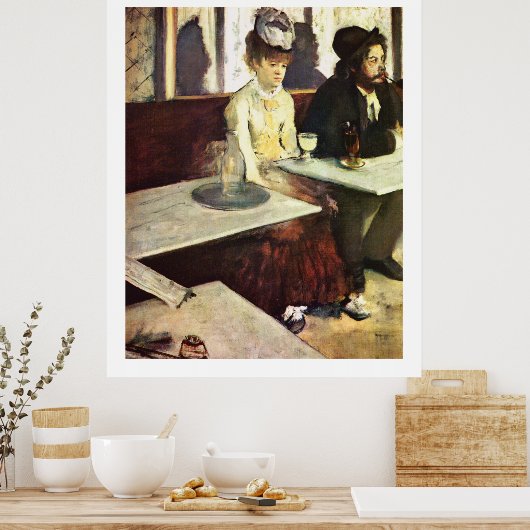 Absinthe Drinker door Edgar Degas Poster (Keuken)