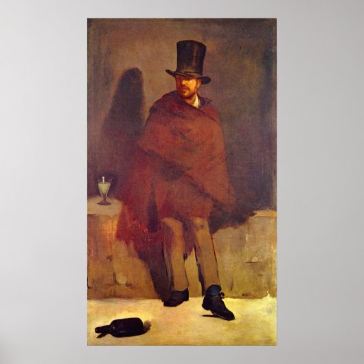 Absinthe Drinker door Edouard Manet Poster (Voorkant)