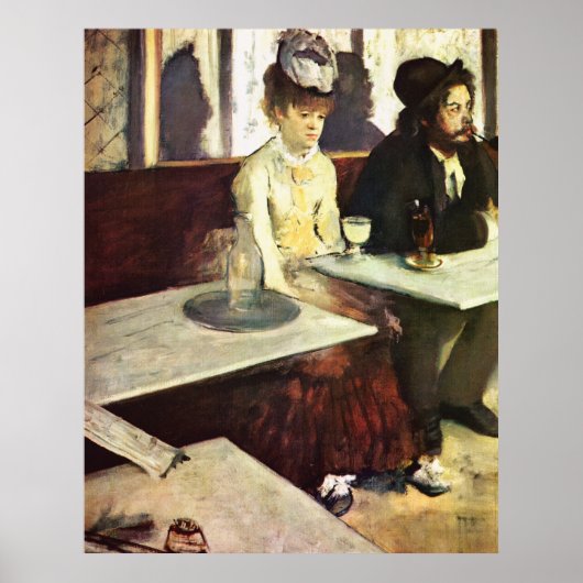 Absinthe Drinkers door Edgar Degas Poster (Voorkant)