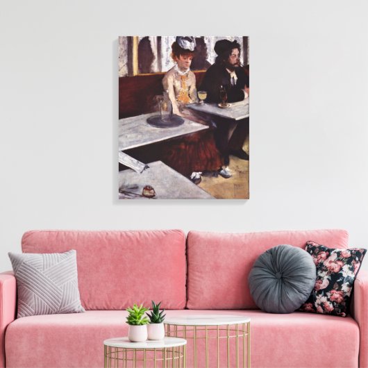 Absinthe - Edgar Degas - c1876 Canvas Afdruk (Insitu (Woonkamer))