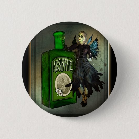 Absinthe Faerie Buttonnen Ronde Button 5,7 Cm (Voorkant)