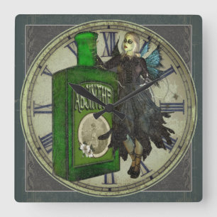 Absinthe Fairy - La Fée Verte - The Green Fairy Vierkante Klok