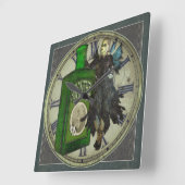 Absinthe Fairy - La Fée Verte - The Green Fairy Vierkante Klok (Hoek)