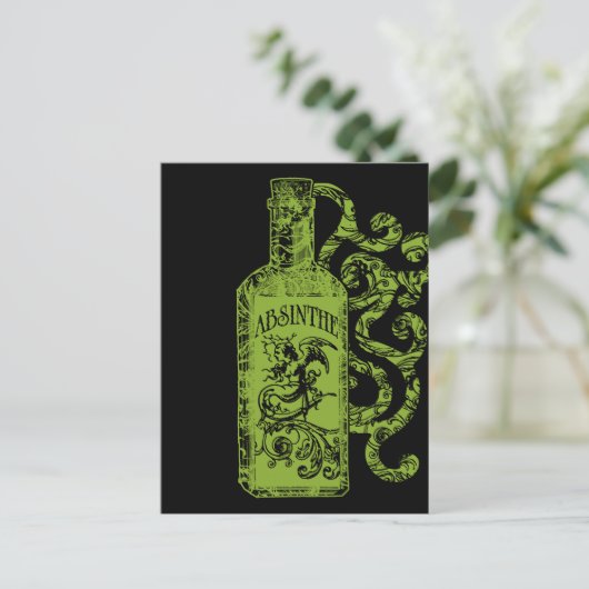 Absinthe-flessenzols Briefkaart (Staand voorkant)