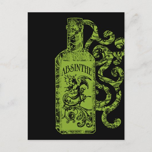Absinthe-flessenzols Briefkaart (Voorkant)