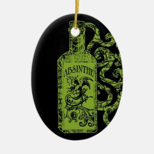 Absinthe-flessenzols Keramisch Ornament (Voorkant)