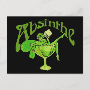 Absinthe Girl in Glass Briefkaart