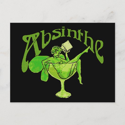 Absinthe Girl in Glass Briefkaart (Voorkant)