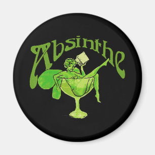 Absinthe Girl in Glass Magneet