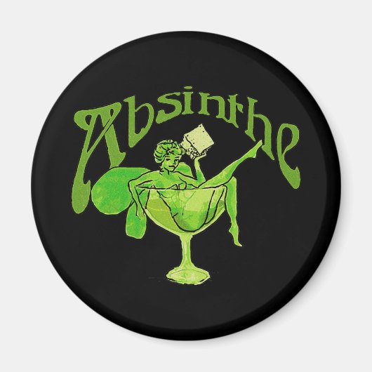 Absinthe Girl in Glass Magneet (Voorkant)