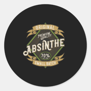 Absinthe - Green Fairy - 04 - donker Ronde Sticker