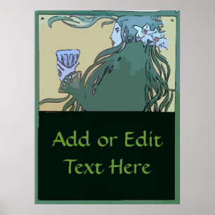 Absinthe Green Fairy, bewerk tekst Poster