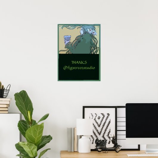 Absinthe Green Fairy, bewerk tekst Poster (Thuiskantoor)