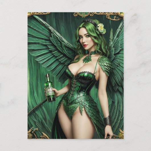Absinthe Green Fairy Briefkaart (Voorkant)