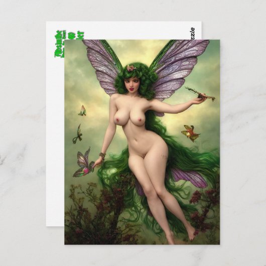 Absinthe Green Fairy Briefkaart (Voorkant / Achterkant)