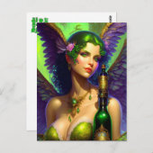 Absinthe Green Fairy Briefkaart (Voorkant / Achterkant)