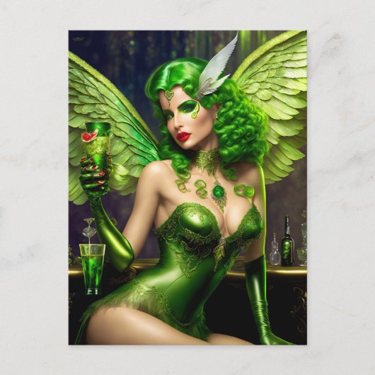 Absinthe Green Fairy Briefkaart (Voorkant)