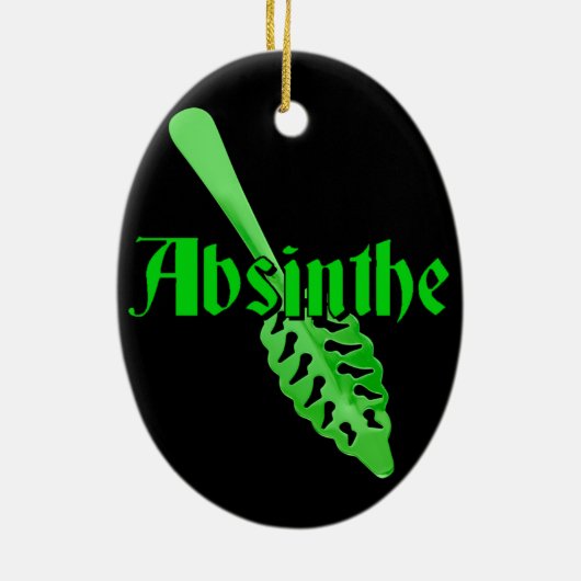 Absinthe Green Fairy Ceramic Ornament (Achterkant)